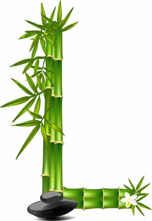 Letter L made of bamboo treeのイラスト素材