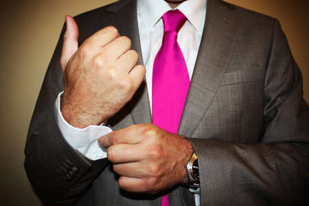 Business man with pink tieの写真素材