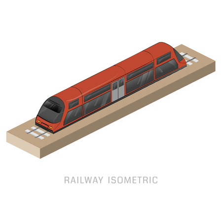 Vector isometric of subway train.のイラスト素材