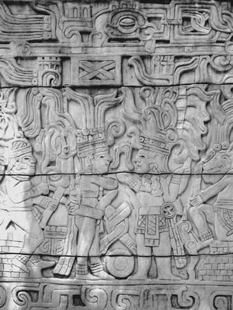 Part of carved stone representative for the Ball Game in Museumの素材