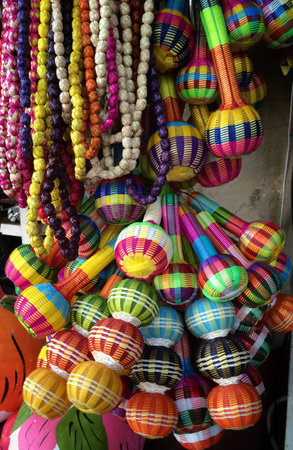 Mexican crafted baby rattles and beads