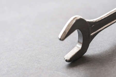 Open ended wrench gray background, concept of technology and serviceの写真素材