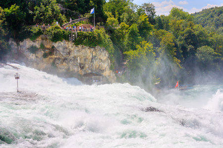 Rheinfall - biggest waterfall in Europe, located in Schaffhausen, Switzerlandの写真素材