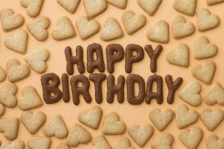 Letter biscuits and heart-shaped cookiesの写真素材