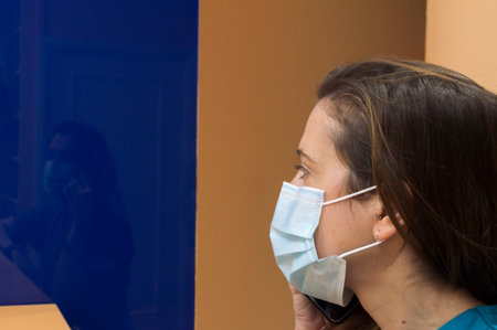 Medical health talking on the phone in a podiatry clinic