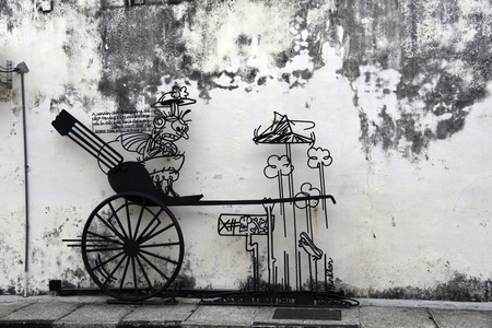 PENANG MALAYSIA  APRIL 26 2015: Penang street art  Lebuh cannonのeditorial素材