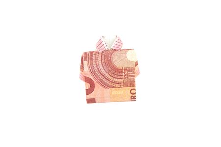 Banknote Ten Euro shirt origamiの写真素材