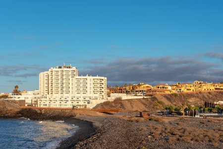 Vincci Golf Hotel, San Miguel de Abona, Tenerife, Canary Islands, Spain - May 2, 2020: four star hotel situated in the small resort of San Blas, nearby a residential area with shops and restaurantsのeditorial素材