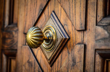 old door close up on the historical streets of Pragueの写真素材