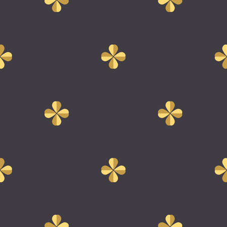 Quatrefoil clover for good luck, vector illustration for St. Patrick's day. We'll pick some shamrocks, one, two, three. We'll count the leaves and look them over, And maybe find a four-leafed clover.のイラスト素材