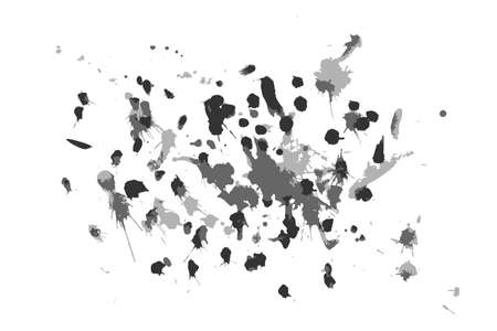 Blots for design on a transparent background. Paint blobs crashed down on the sheet of paper design.のイラスト素材