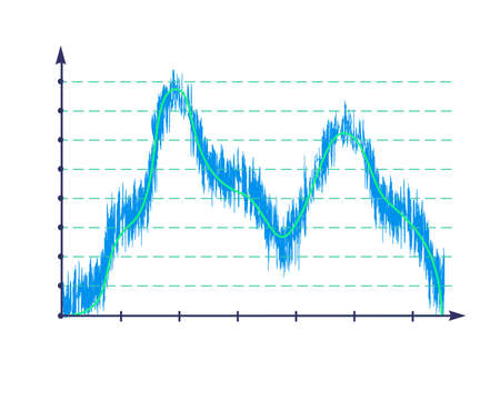 Schedule in vector for design and illustration presentations. A visual representation of the function. Graph curve.のイラスト素材