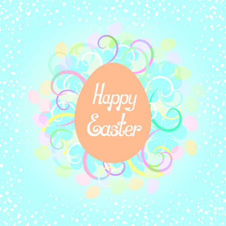 Happy Easter message of the inscription, vector hand letteringのイラスト素材