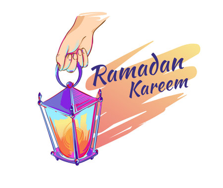 Isolated Ramadan Lantern Hand drawn sketch. Use in website, invitations, brochures, banners, labels,...