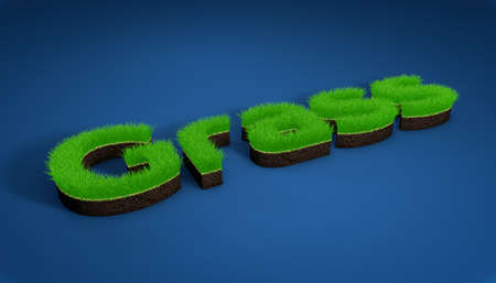 3D illustration, turf athletic fields, landscaping and advertising, seeding. 3D imageの写真素材