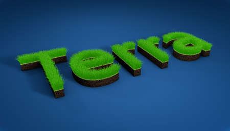 3D illustration, turf athletic fields, landscaping and advertising, seeding. 3D imageの写真素材