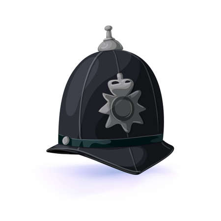 London policeman helmet. Vector illustration. Masquerade or carnival costume headdressのイラスト素材