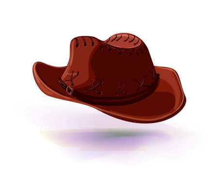 cowboy hat vector illustration. Masquerade or carnival costume headdressのイラスト素材