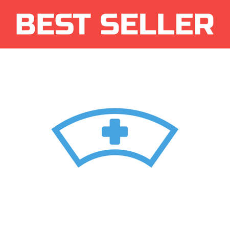 Nurse icon . Single high quality outline symbol for web design or mobile app. Thin line sign for design logo. Blue pictogram on white background. Vector illustration.のイラスト素材