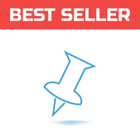 Push pin icon vector, pictogram isolated on white. The Symbol for your web site design or logo or user interfaceのイラスト素材