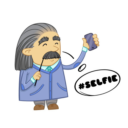 Cute scientist. Cartoon design of funny scientist.