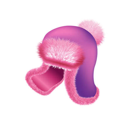 Modern bright realistic hat. 3d design of the winter hat. Vector illustrationのイラスト素材