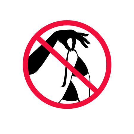 No Topless sign. Forbiddance of Nudism Icon. Vector illustrationのイラスト素材