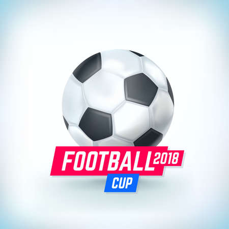 Soccer cup 2018 Russia. Nesting doll in ball texture realistic isolated vector illustration. World football cup on white. Element for design cards, invitations, gift cards, flyers, brochuresのイラスト素材