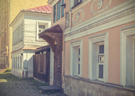 Old street in Moscow. Vintage toned picture.の写真素材