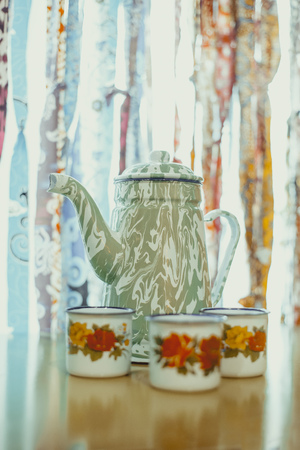 Classic Teapot and Cupsの写真素材