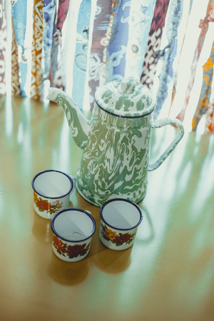 Classic Teapot and Cupsの写真素材
