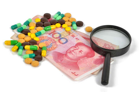 Chinese currency and medicineの写真素材