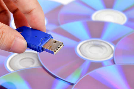 DVD and USB diskの写真素材