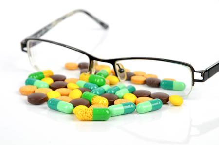 Medicine and glassesの写真素材