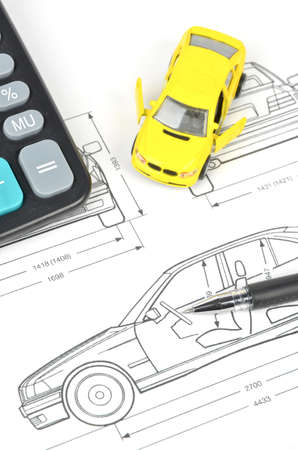 Car blueprintの写真素材