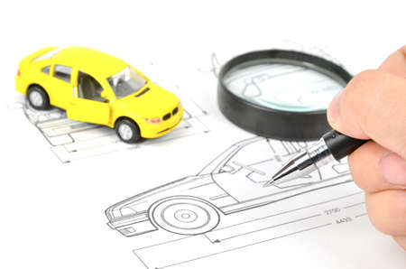 Car blueprintの写真素材