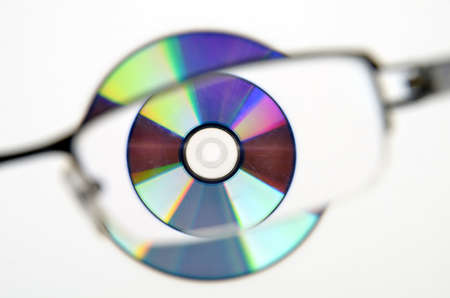 DVD and eyeglassesの写真素材