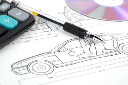 Car blueprintの写真素材