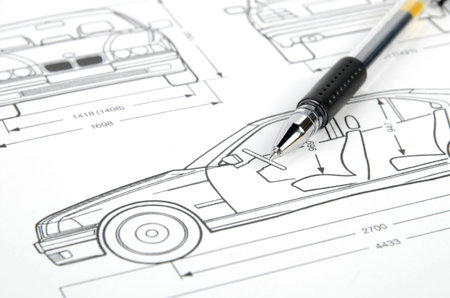 Car blueprintの写真素材