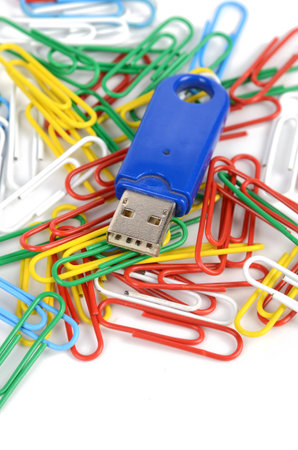 USB disk and paper clips