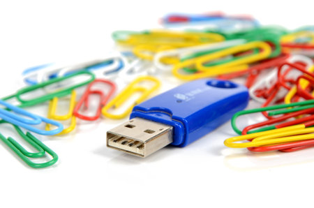 USB disk and paper clips
