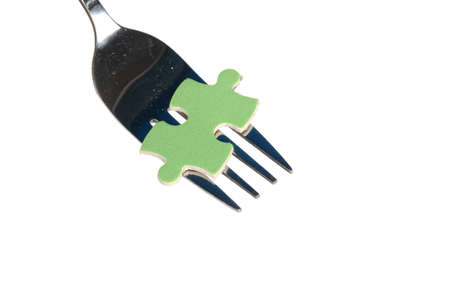 Puzzle and forkの写真素材