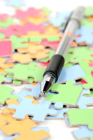 Pen and puzzleの写真素材