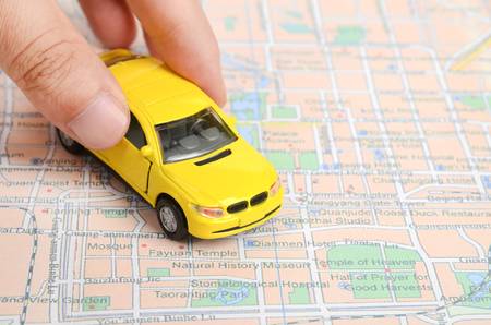 toy car on mapのeditorial素材