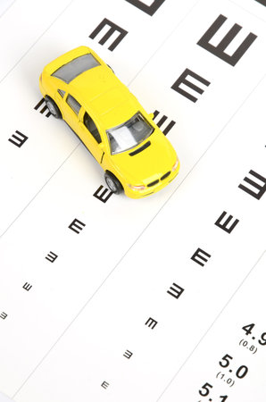 Toy car and eyesight chart