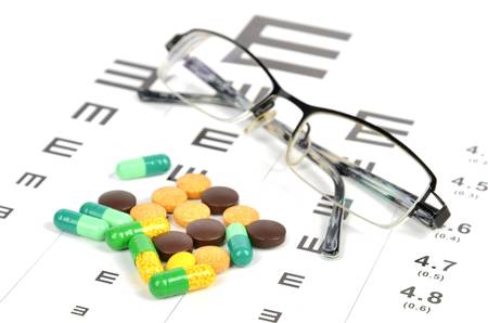 Medicine and eye chartの写真素材