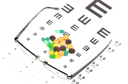 Medicine and eye chartの写真素材