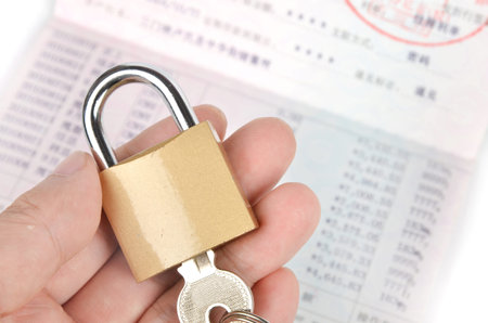 Padlock and bankbook