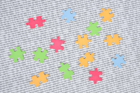 Puzzle and binary codeの写真素材