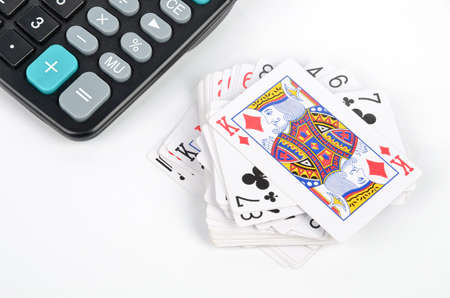Poker and calculatorのeditorial素材